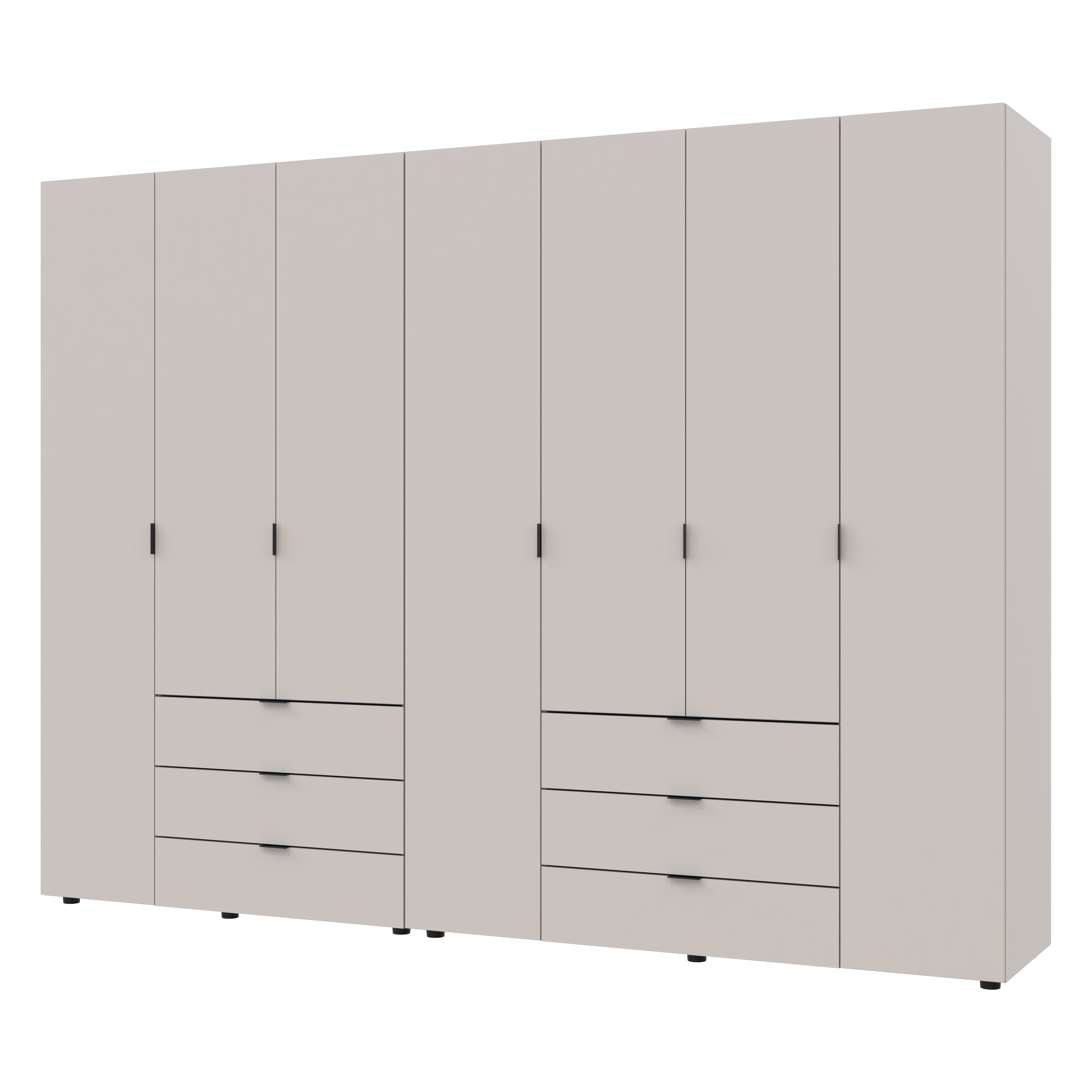 Шафа для одягу Doros Лукас 3+4 ДСП 295х50х240 см Кашемір (42005124)