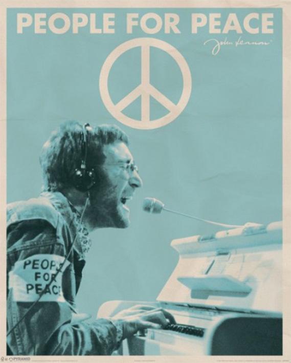 Постер плакат Джон Леннон/John Lennon People For Peace 40x50 см