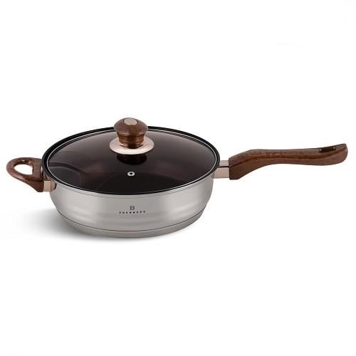Набор кастрюль Edenberg из нержавеющей стали с коричневыми ручками 12 предметов - фото 5