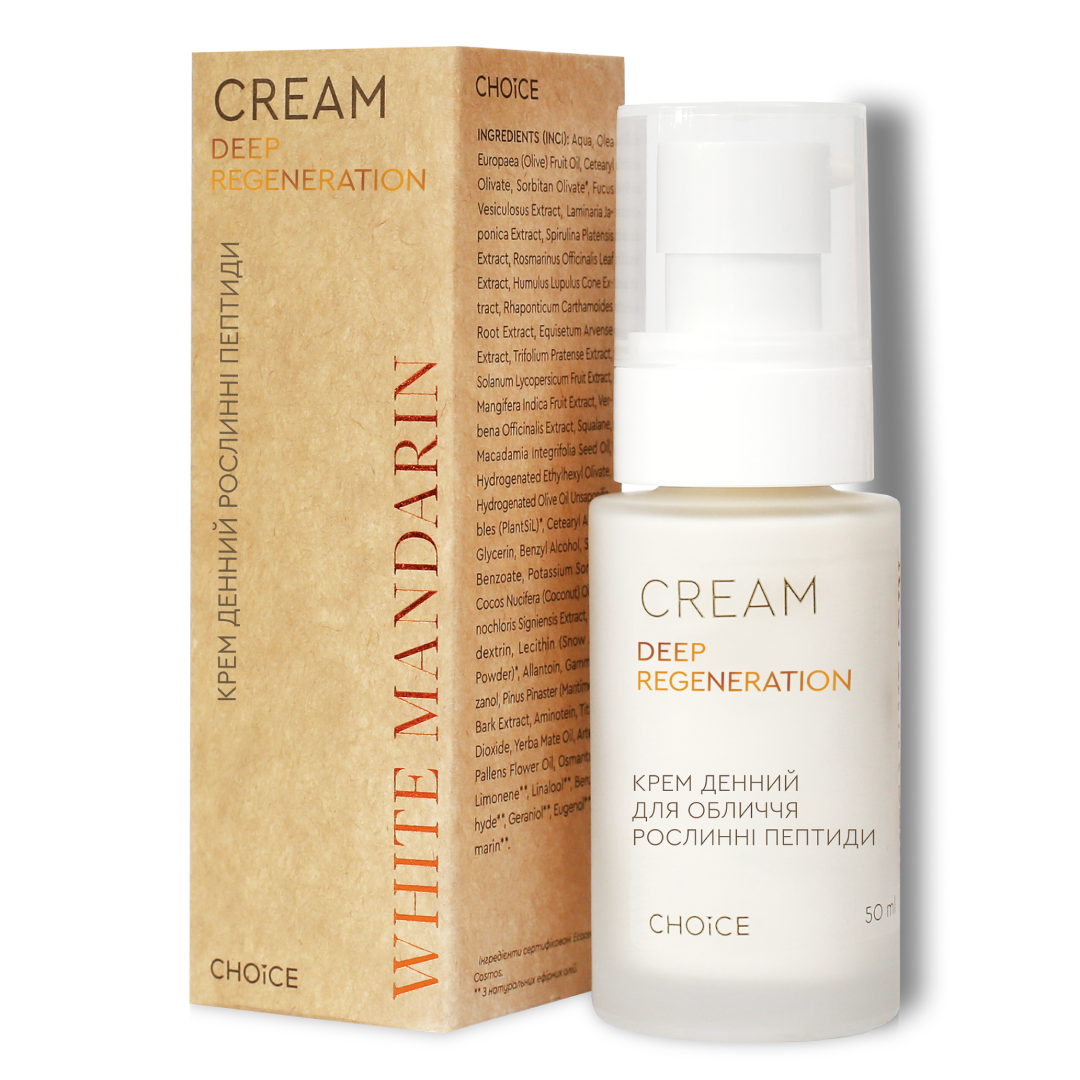 Крем дневной для лица натуральный White Mandarin Растительные пептиды Deep Regeneration 50 мл (99101092101)