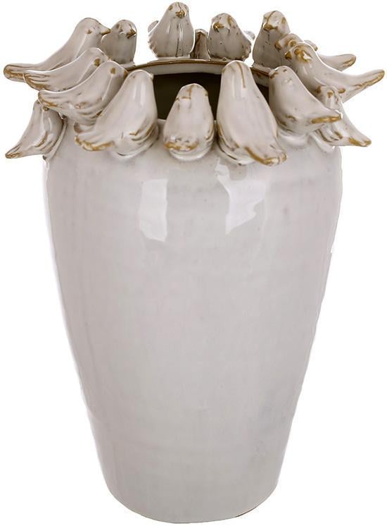 Ваза керамическая Birds птичий базар 16х22 см Бежевый