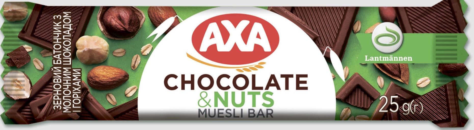 Батончик АХА з молочним шоколадом і горіхами 25 г