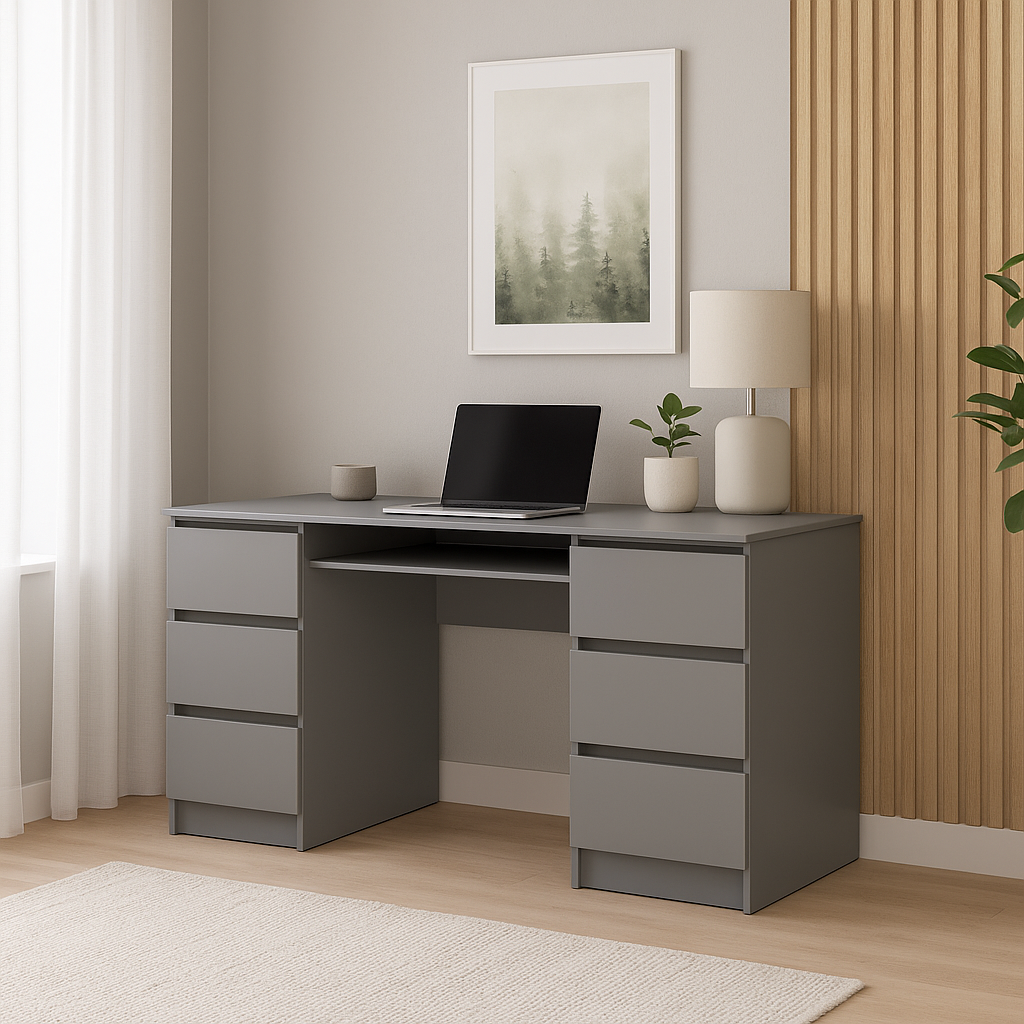 Стіл письмовий СП6 6Я SENAM 780х1600х600 мм ДСП Сіра мишка Стіл письмовий СП6 6Я SENAM 780х1600х600 мм ДСП Сіра мишка