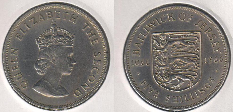 Коллекционная монета Джерси 5 шиллингов 1 966 VF (KM#28)