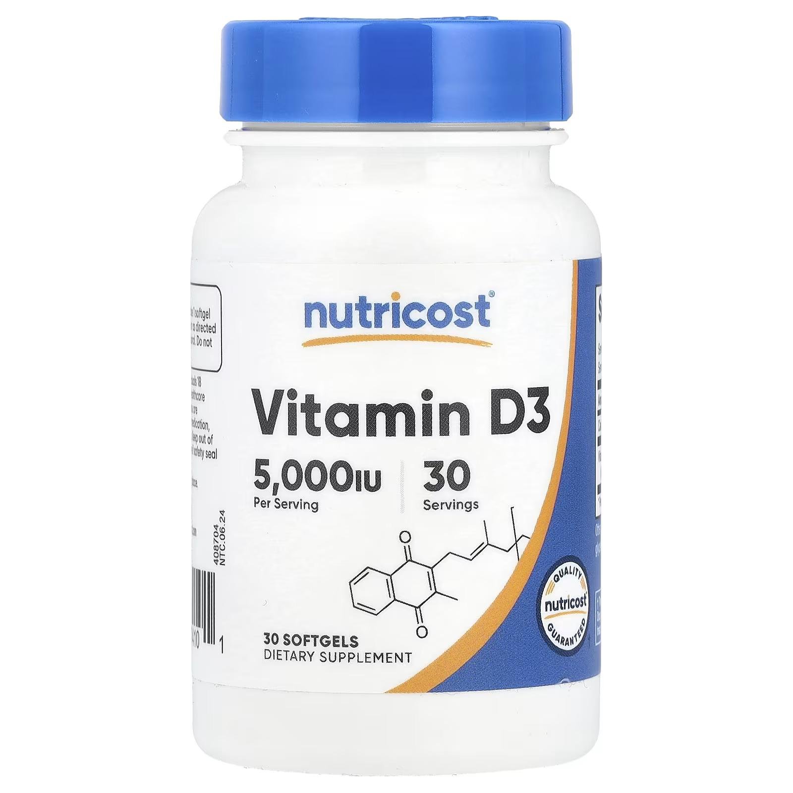 Витамин Д3 Nutricost Vitamin D3 125 мкг 30 капс.