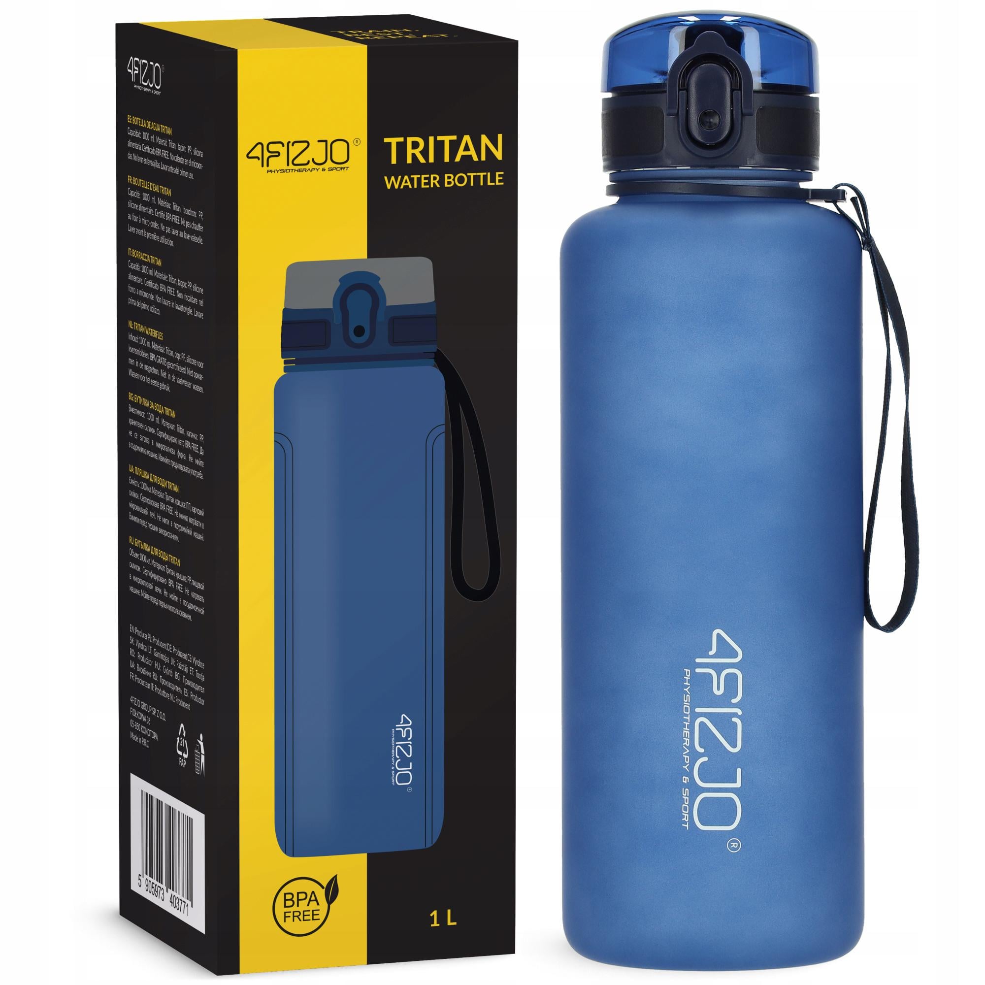 Бутылка для воды спортивная 4FIZJO 1000 мл Blue (P-5905973403771) Бутылка для воды спортивная 4FIZJO 1000 мл Blue (P-5905973403771)