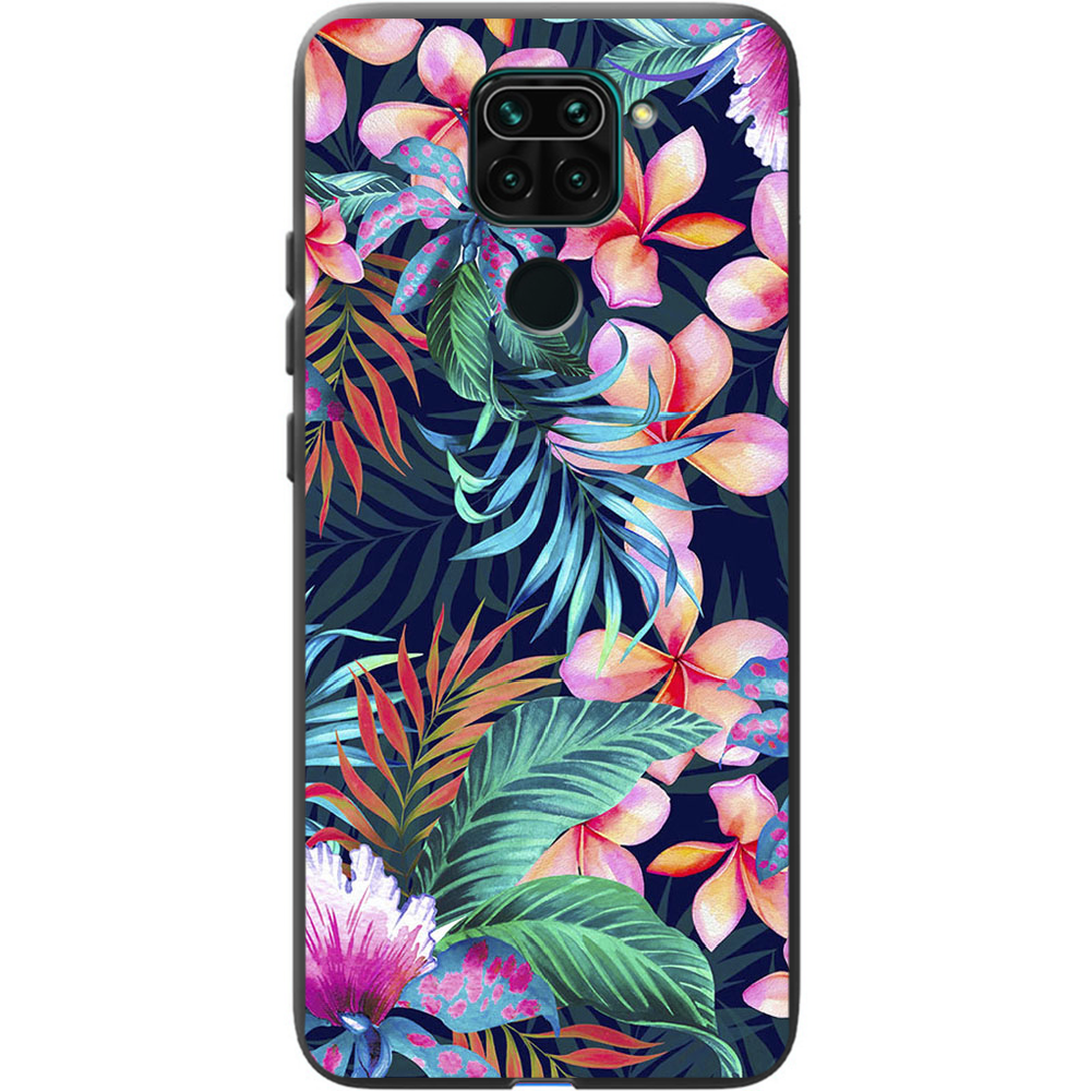 Чехол с рисунком Boxface Xiaomi Redmi Note 9 flowers in the tropics Черный силикон (39801-up1971-41087)