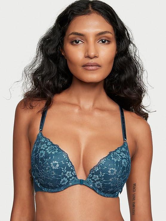 Бюстгальтер Victoria's Secret push-up кружевной 80C Синий (2396990546)