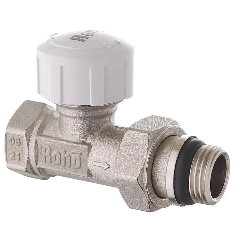 Термостатический радиаторный клапан прямой 1/2" с американкой Roho R5161-050 RO0125