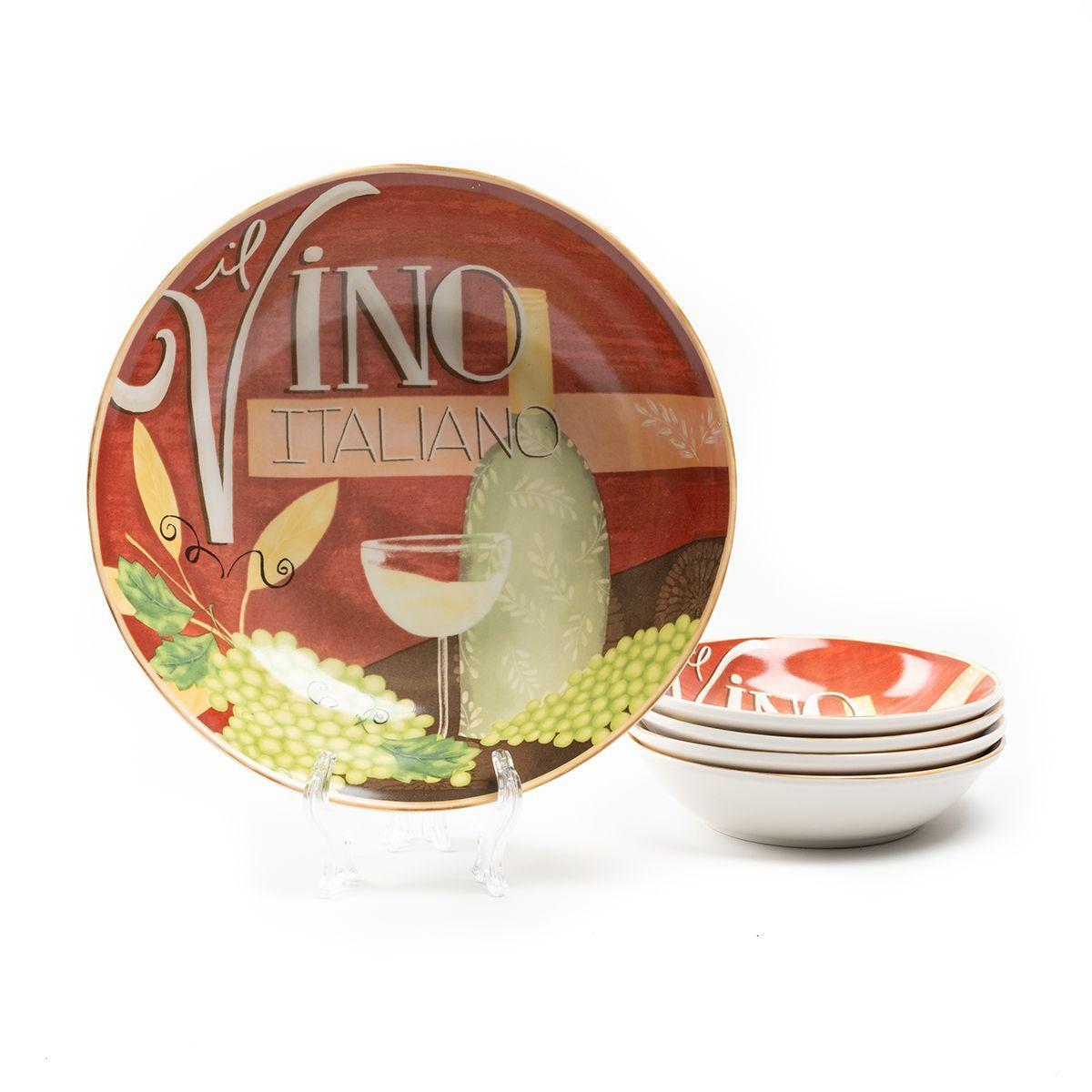 Набір блюд для пасти Certified International з малюнком Bella Vita 4 шт. D 31 см/20 см Коричневий (89236) - фото 2 Набір блюд для пасти Certified International з малюнком Bella Vita 4 шт. D 31 см/20 см Коричневий (89236) - фото 2