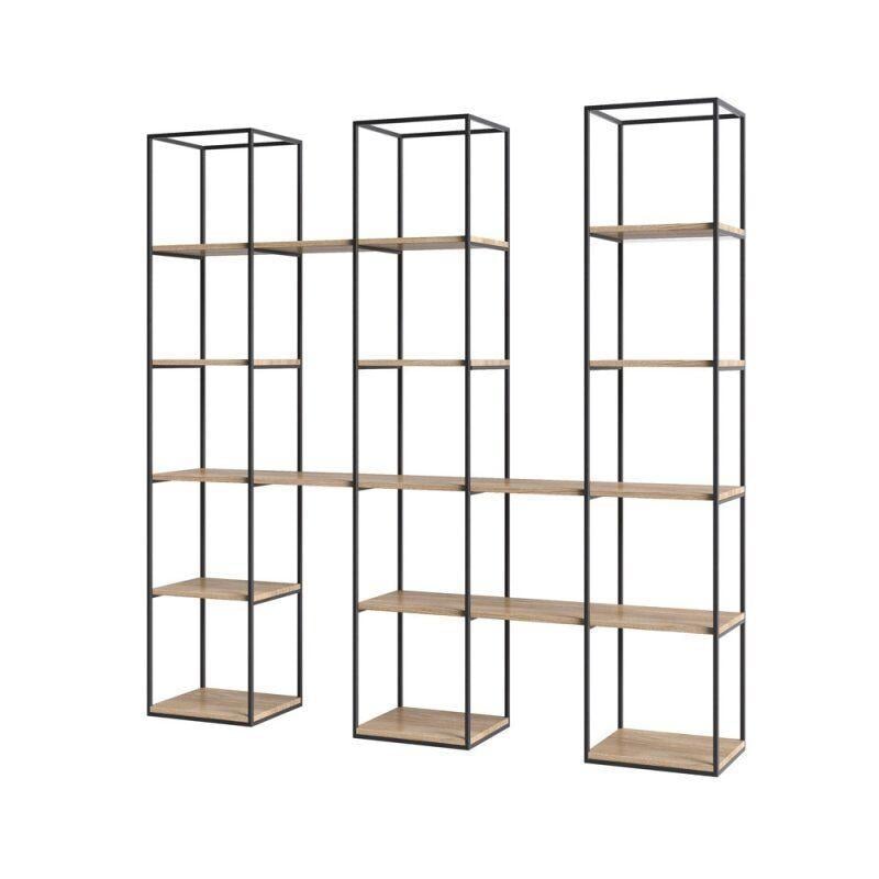 Стеллаж для хранения Loft NS-1775 2030x2000x320 мм Черный (6156d5803edc877ba8589930)