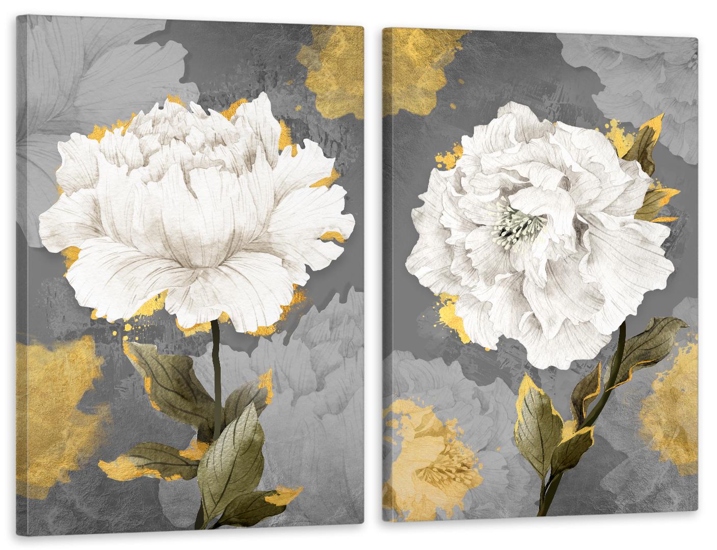 Картина модульная в гостиную/спальню Белые цветы 70х102 см (TLV-2_064)