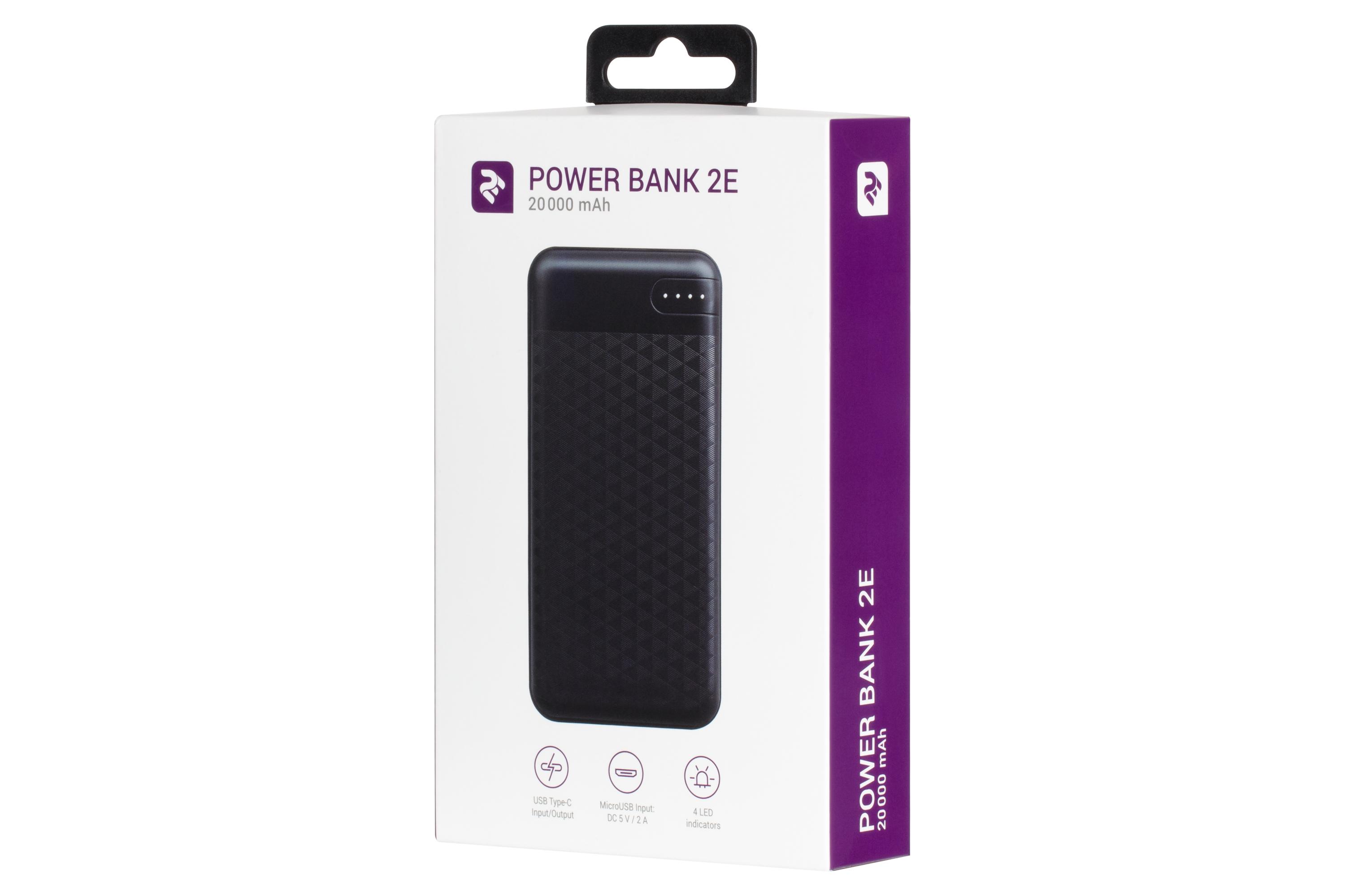 Портативное зарядное устройство 2E 20000 mAh Черный (2E-PB2004-BLACK) - фото 2