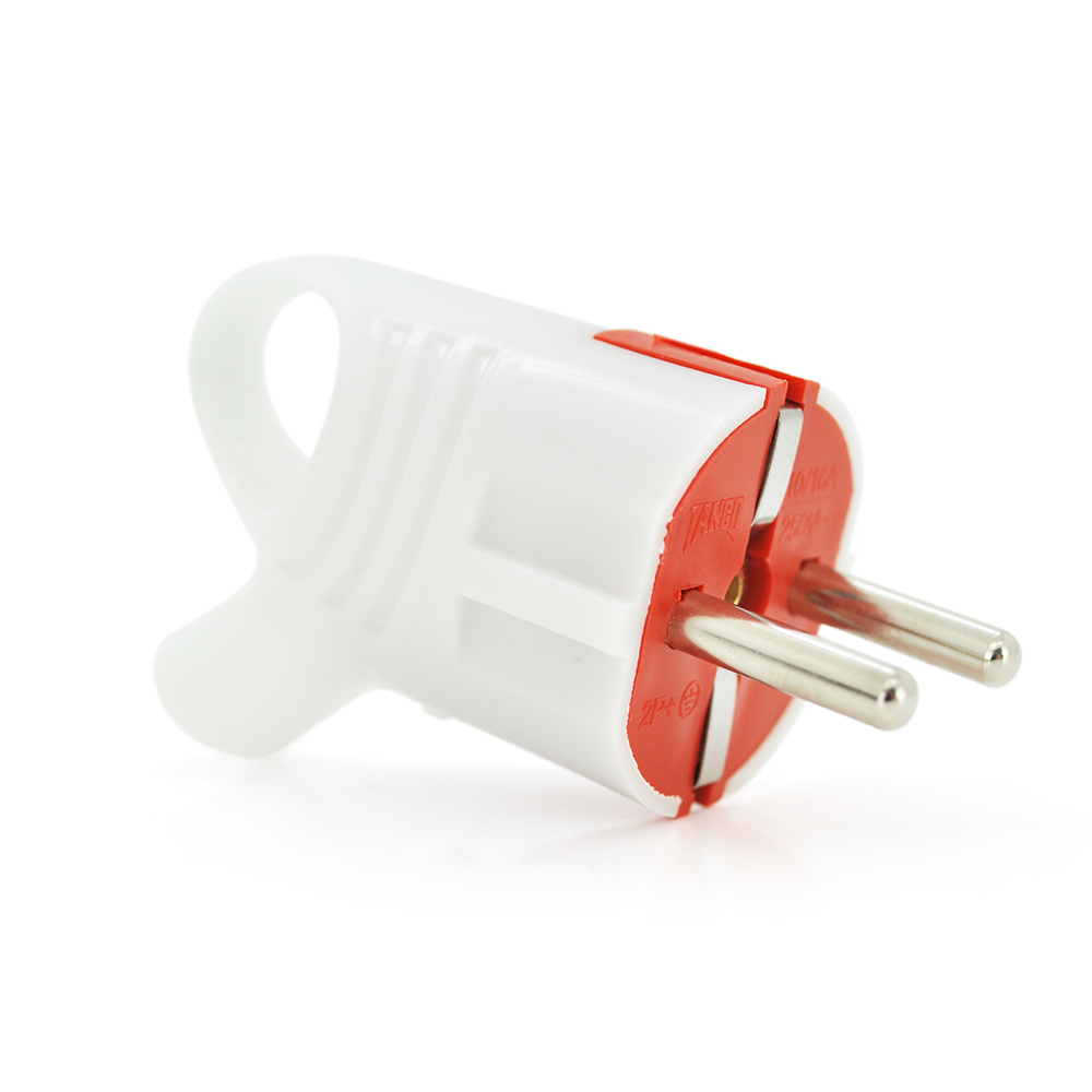 Вилка с заземлением угловая 16A 250V A112 Q20 White (YUT_V9835)