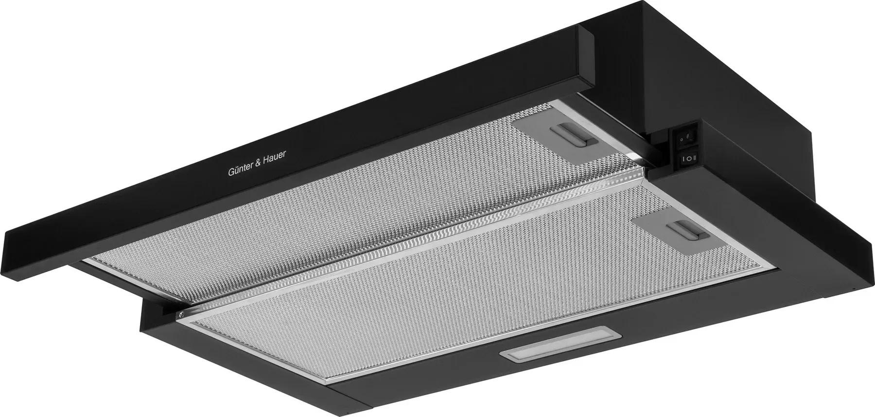 Вытяжка кухонная телескопическая Gunter&Hauer AGNA 600B с LED-подсветкой 180 Вт (28583689)