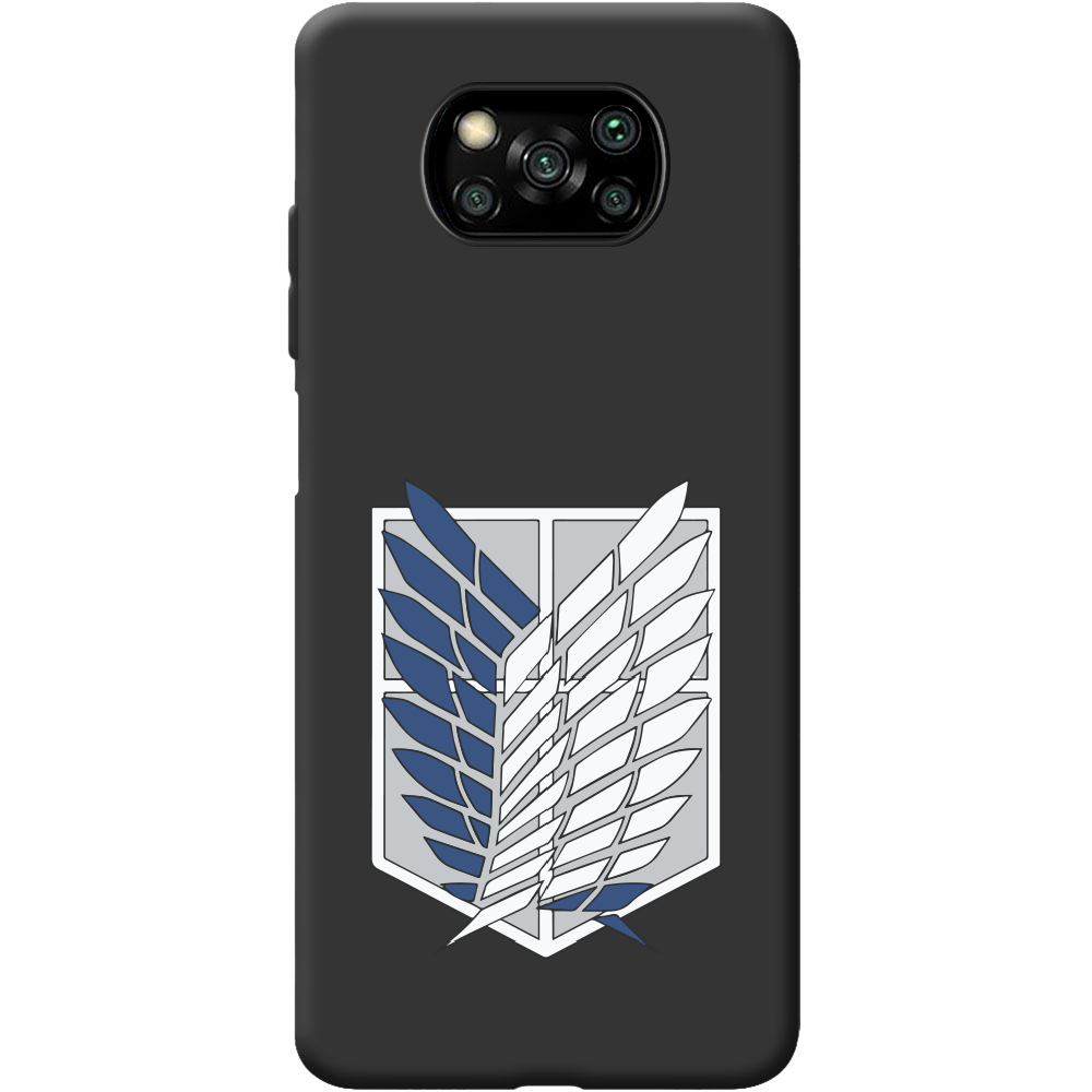 Чехол BoxFace Poco X3 Атака Титанов Крылья Свободы Черный силикон (41288-bk88-41933)