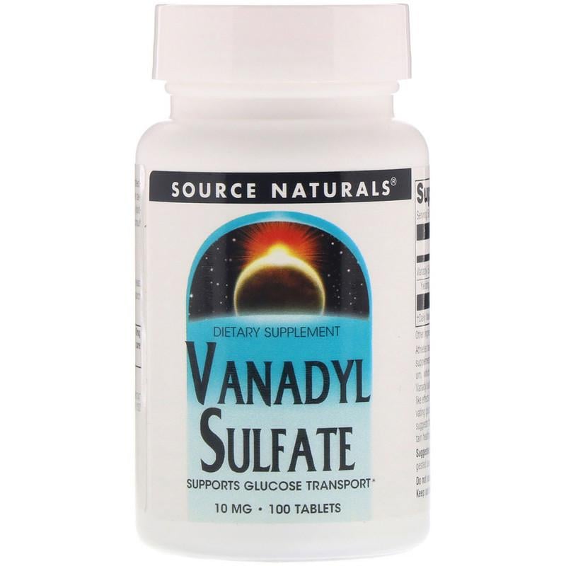 Мікроелемент Ванаділ Source Naturals Vanadyl Sulfate 10 мг 100 Tabs