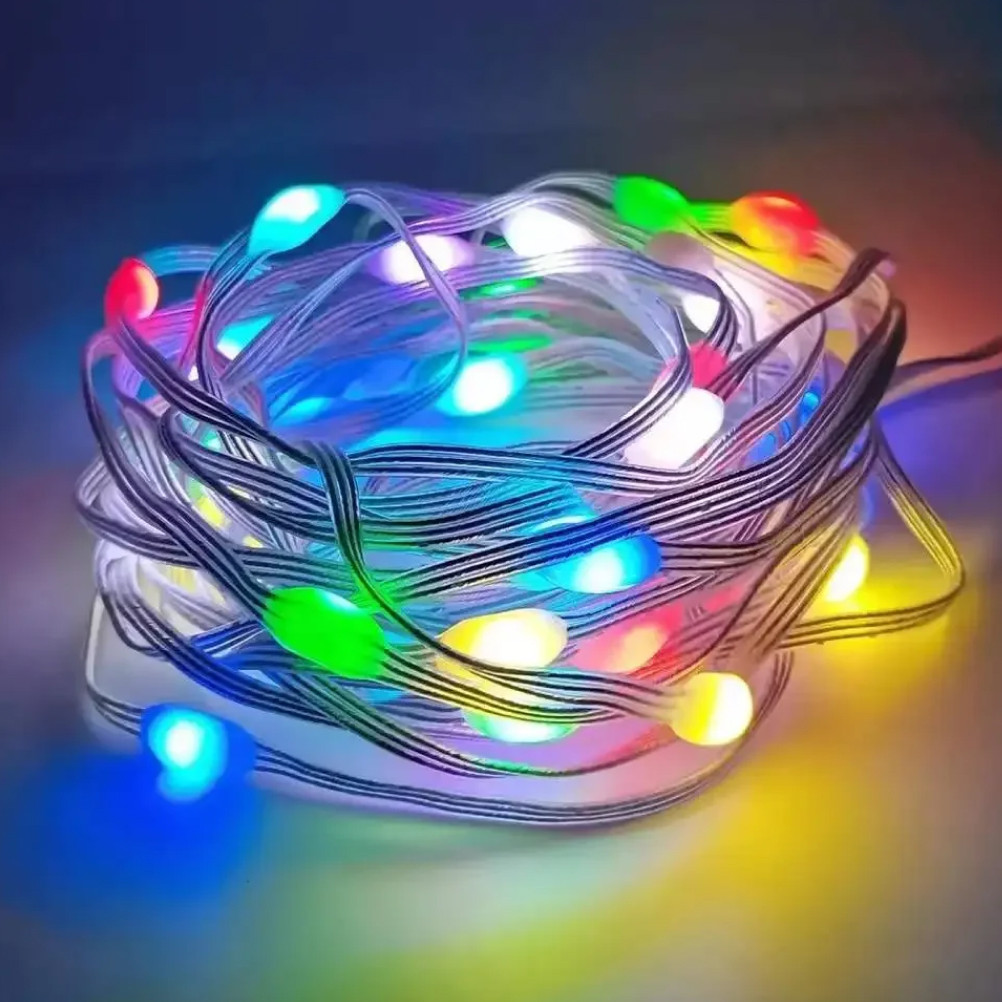 Гирлянда светодиодная нить Роса Люкс с пультом от USB и сети 220V 100 LED 8 режимов IP65 10 м Мультиколор - фото 2 Гирлянда светодиодная нить Роса Люкс с пультом от USB и сети 220V 100 LED 8 режимов IP65 10 м Мультиколор - фото 2