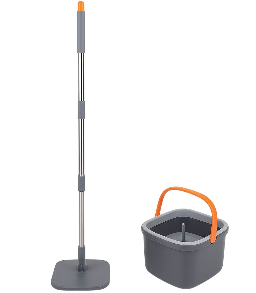 Комплект швабра и ведро RIAS Clean Living Unlimited Control с бесконтактным отжимом 21×21 см Grey (3_08668)