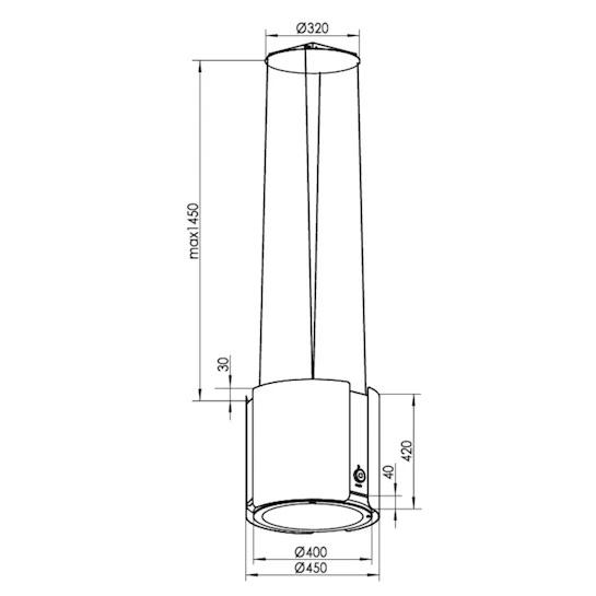 Витяжка кухонна Klarstein Skyfall Smart LED острівна циркуляція повітря 402м³/год Ø 45 см - фото 3