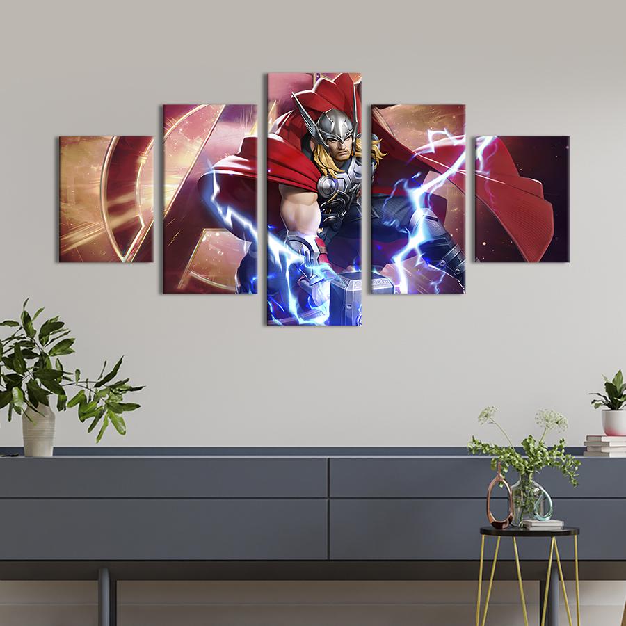 Модульная картина из 5 частей Thor Odinson 162x80 см (754-52)