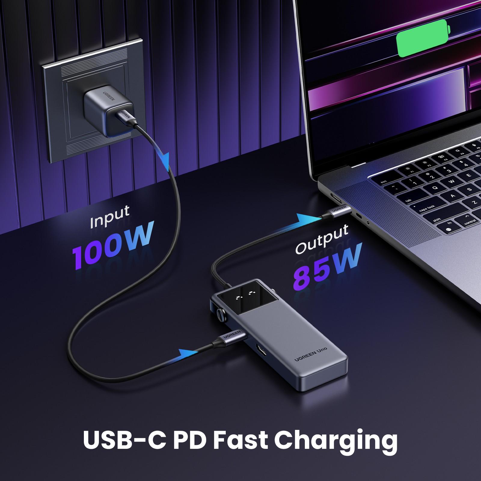 USB-хаб UGREEN Uno 4K 60Гц HDR 2x USB-C/2x USB-A 10 Гбіт/с PD 100 Вт Сірий (35998) - фото 8 USB-хаб UGREEN Uno 4K 60Гц HDR 2x USB-C/2x USB-A 10 Гбіт/с PD 100 Вт Сірий (35998) - фото 8