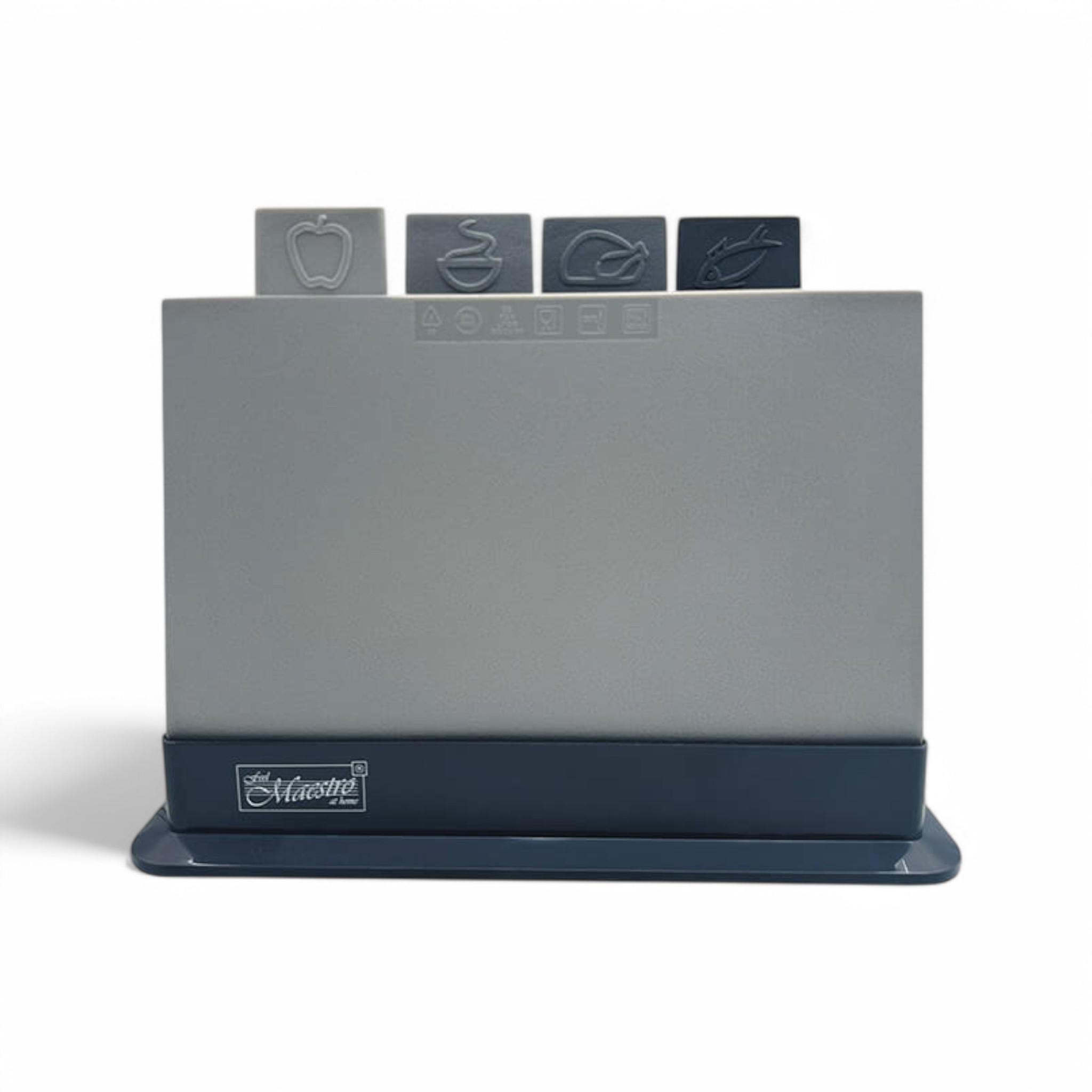 Набор разделочных досок на подставке Maestro MR-1787 4 шт. Графитовый (В_MR-1787)