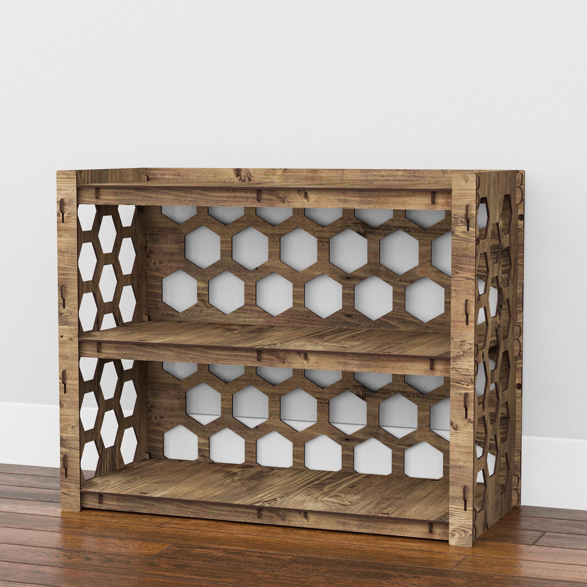 Комод в детскую деревянный низкий Hexagonica Honeycomb на 5 ящиков черные корзины 600х750х345 мм (119973) - фото 5 Комод в детскую деревянный низкий Hexagonica Honeycomb на 5 ящиков черные корзины 600х750х345 мм (119973) - фото 5