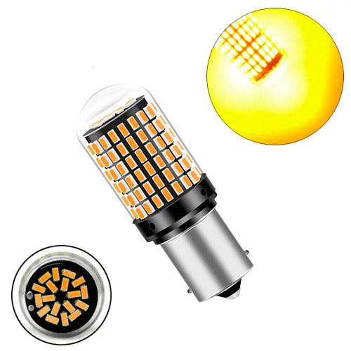 Лампа в автомобиль LED 1156 BA15S P21W 144 SMD 3014 Желтый (3190) - фото 2