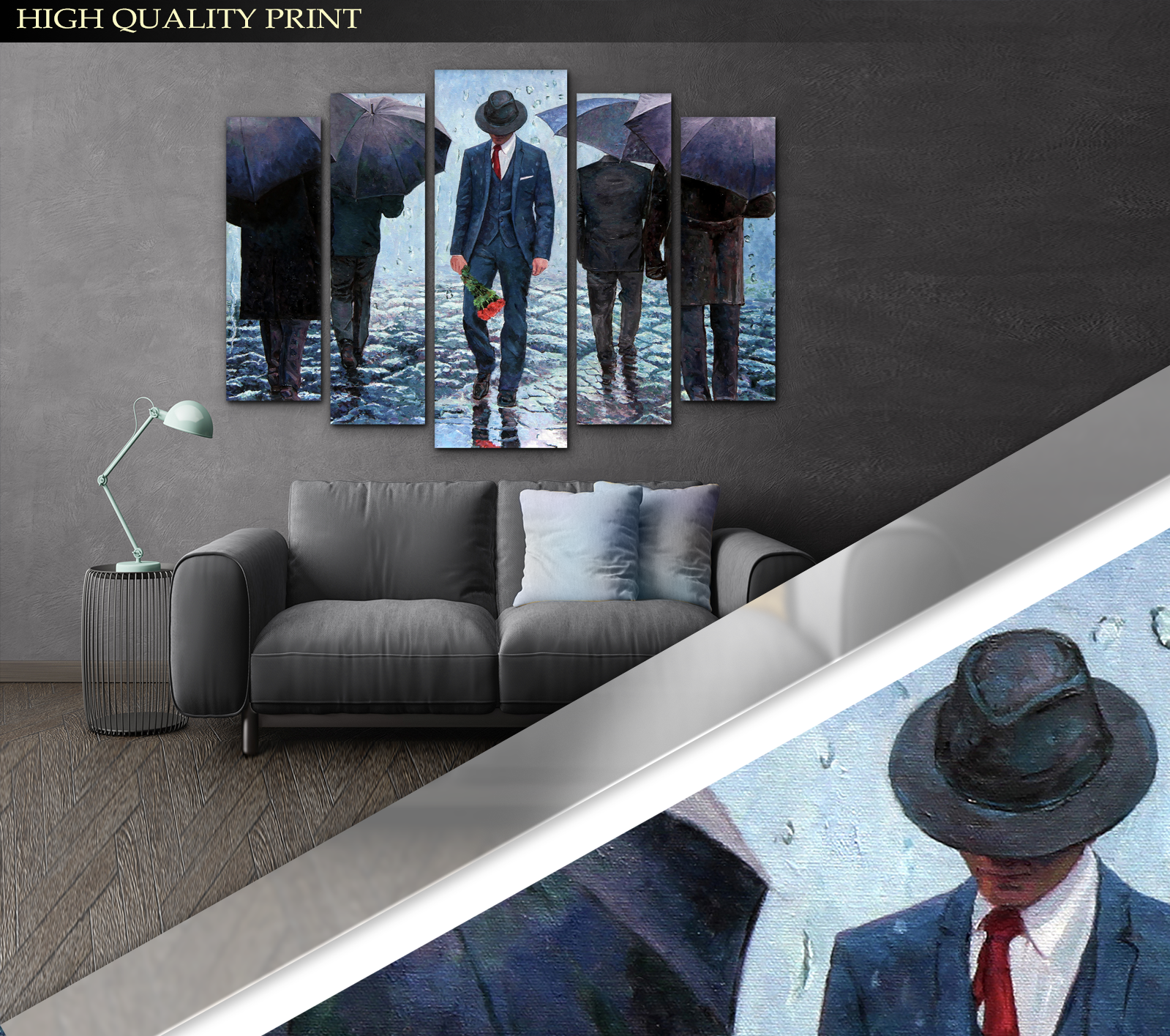 Картина модульная Мужчина с цветами 110х160 см (Art-270_5) - фото 3