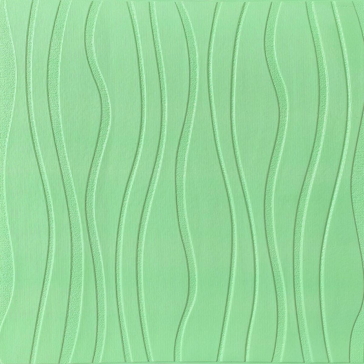 3D-панель Волны на самоклеющейся основе 600x600x6 мм Светло-зеленый (SW-00001327)