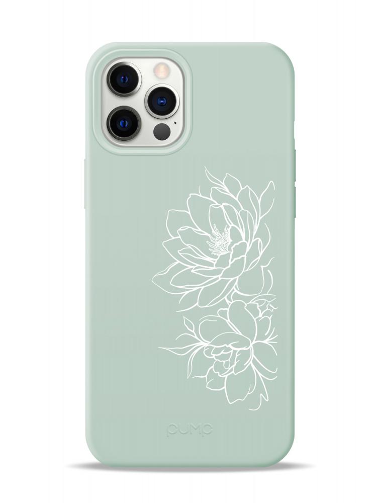 Чохол Pump Silicone Minimalistic Case для iPhone 12 Pro Max Floral З малюнком Зелений