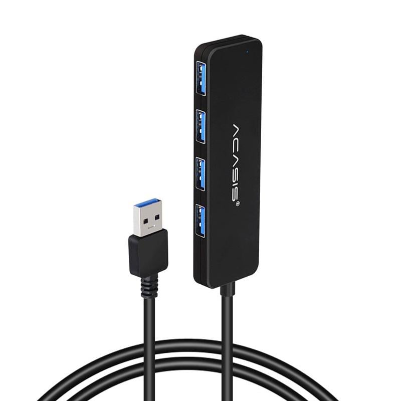 USB-хаб Acasis AB3-L46 на 4 порти USB 3.0 Чорний (1533)