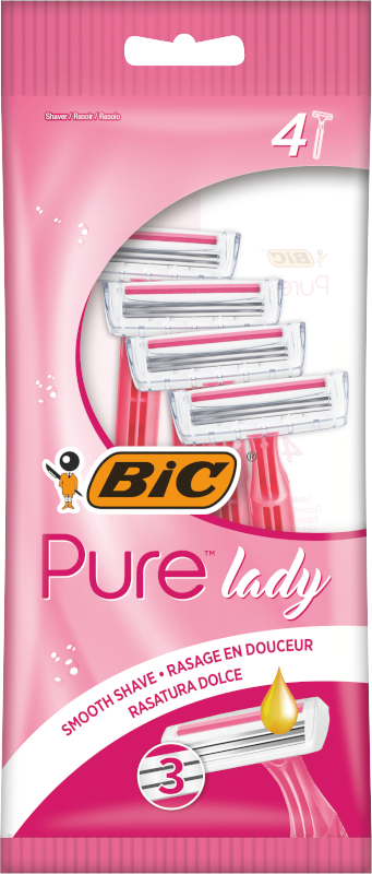 Набор бритв без сменных катриджей BIC Pure 3 Lady 4 шт. Розовый (000003259)