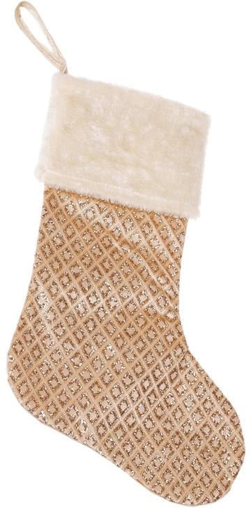 Носок для подарков 53 см Нежный кремовый