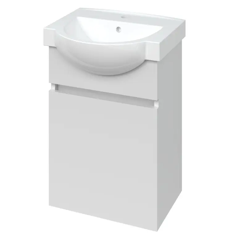 Тумба у ванну Van Mebles Міра R 550x670 підвісна з умивальником Freja 55 Білий (MRT-000007574)