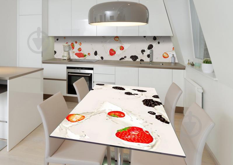 Наклейка 3Д виниловая на стол Zatarga «Ягодный шейк» 650х1200 мм для домов, квартир, столов, кофейн, кафе