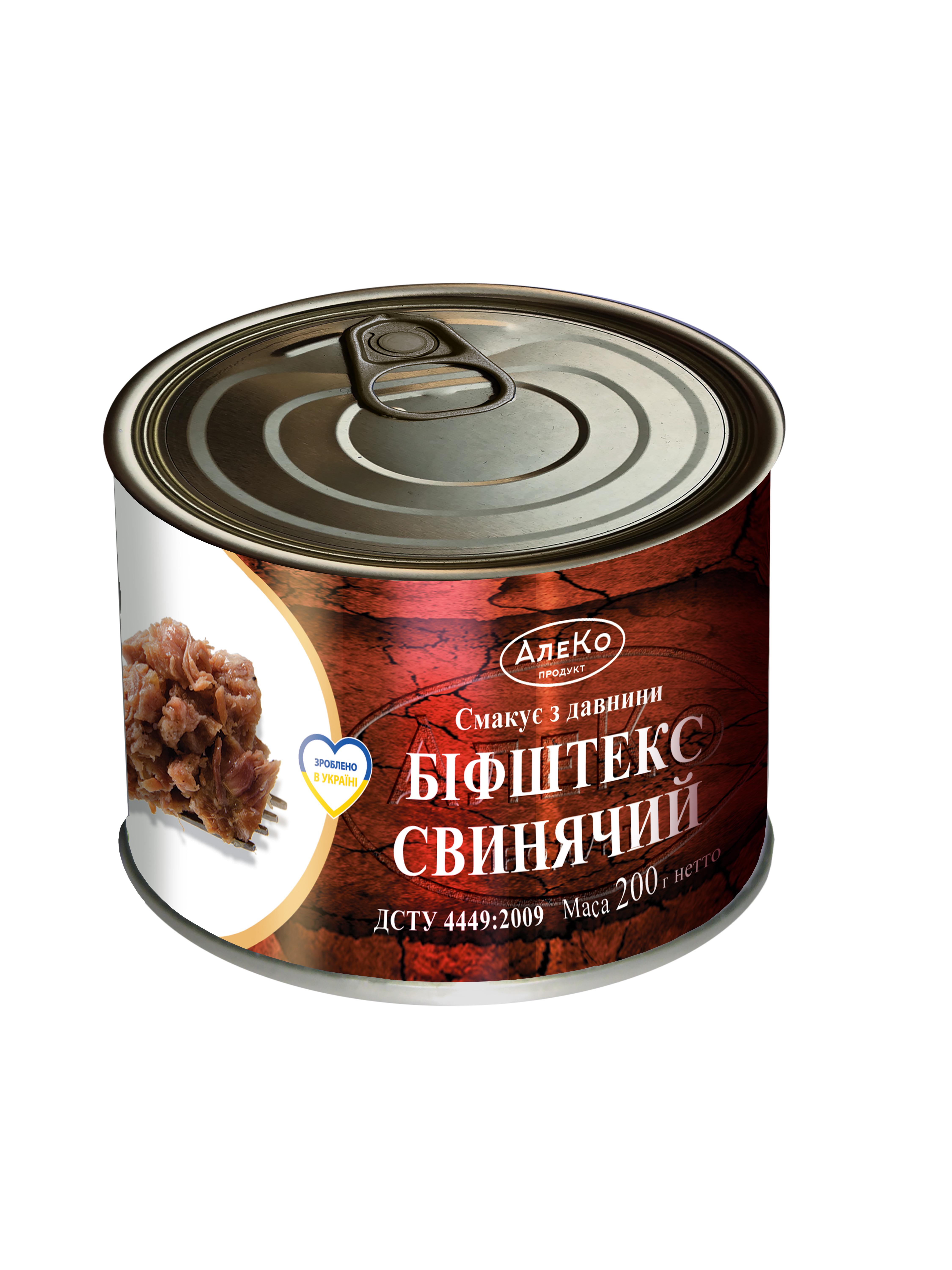 Консерва АлеКо Біфштекс свинячий 200 г (13051476)