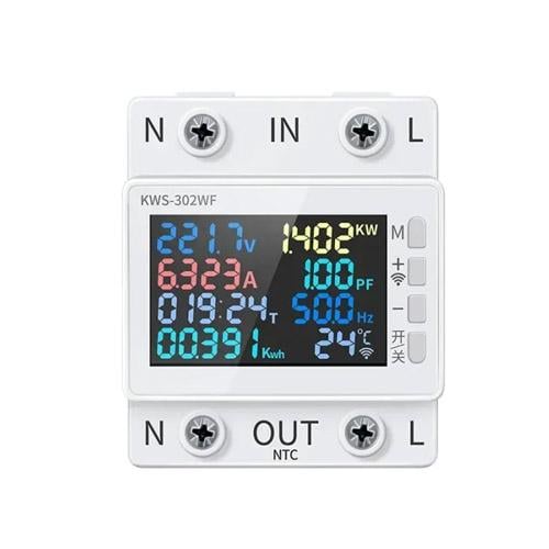 Счетчик электроэнергии Wi-Fi KWS-302WF однофазный 220V 63А DIN White (974466)