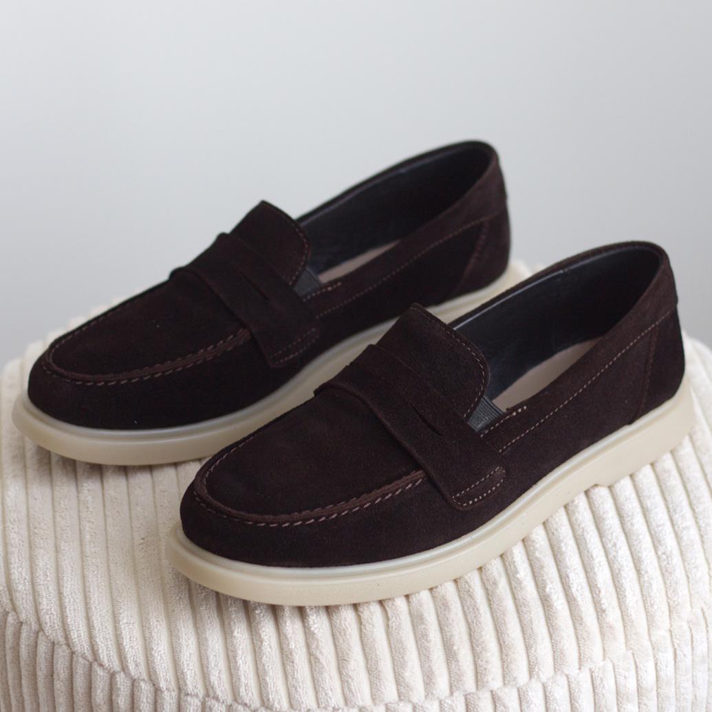 Лоферы женские Zlett из натуральной замши р. 40 Коричневый