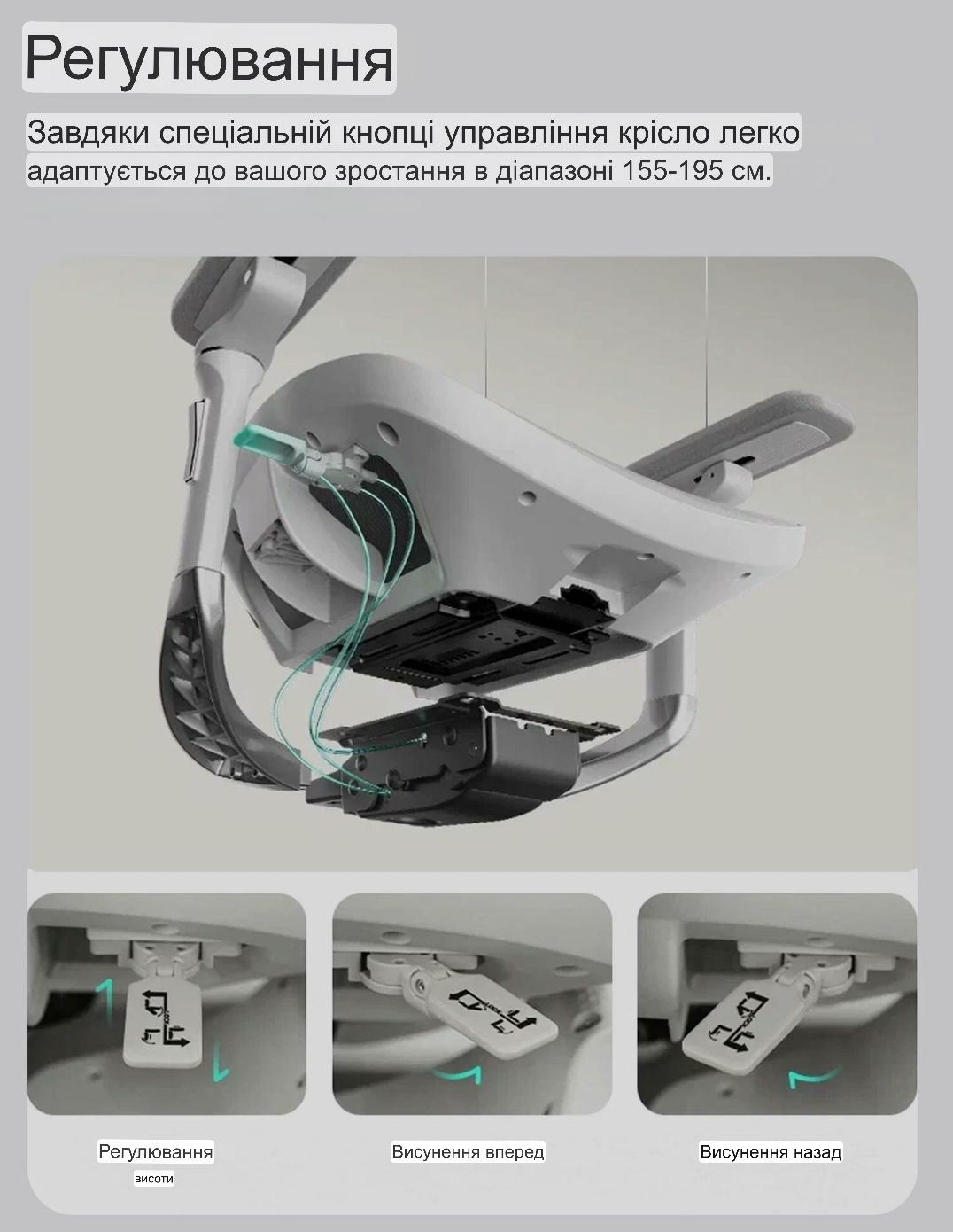 Офісне крісло Hbada E3 Pro 4.0 Сірий - фото 5