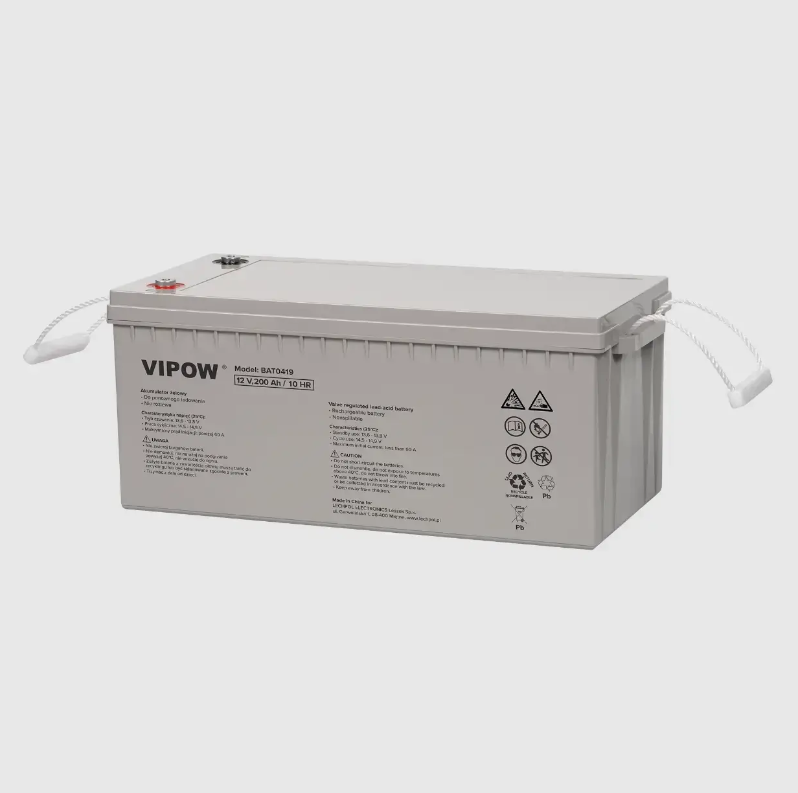 Акумулятор гелевий Vipow BAT0419 12 V/200 mAh для ДБЖ та інверторів