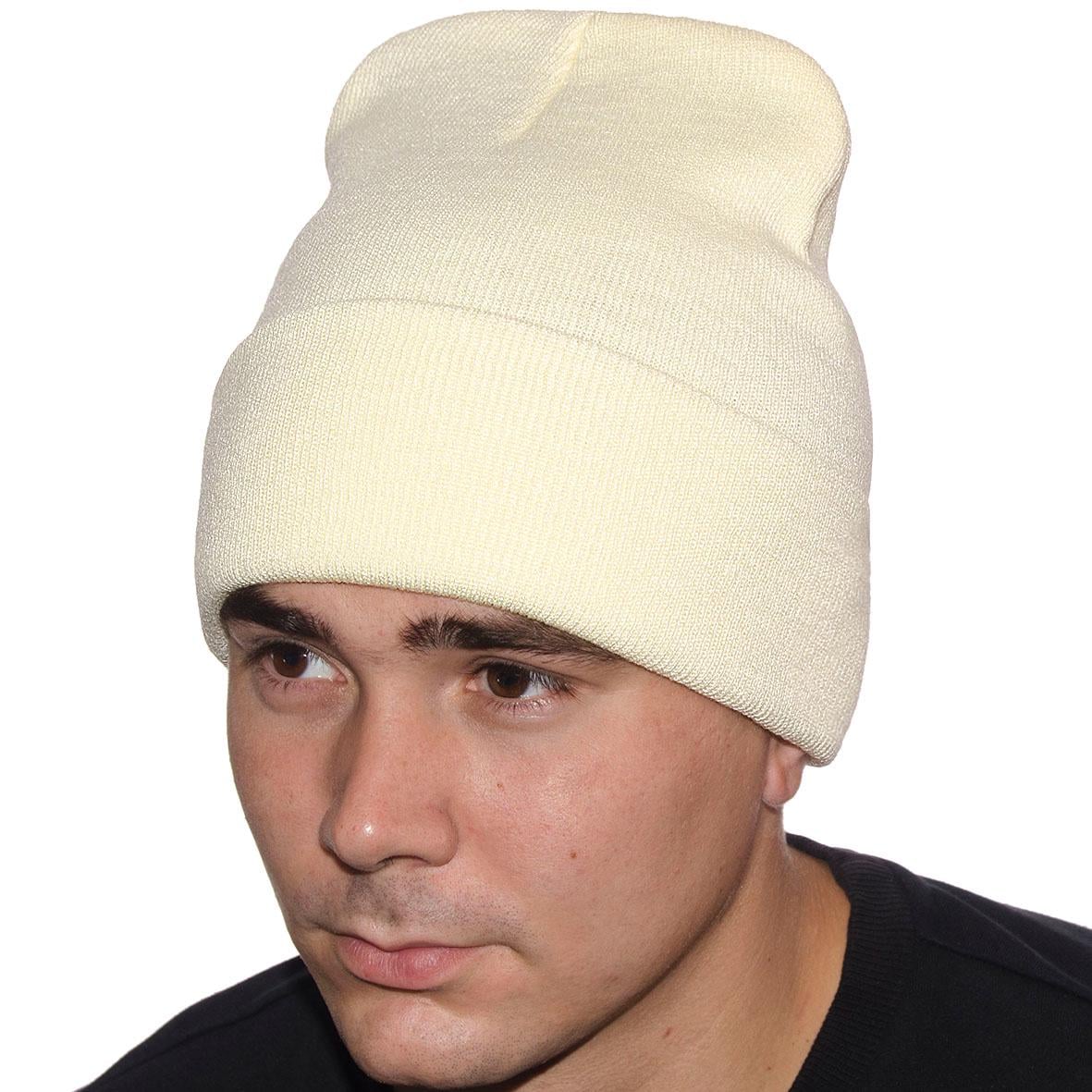 Шапка Sofi L19001 двойная на манжете р. 56-58 Молочный