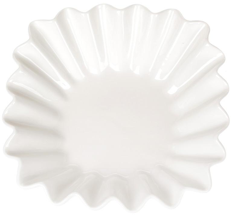 Набор фарфоровых салатников White City Гофре 23х23 см 2 шт. Белый (BD-988-190)