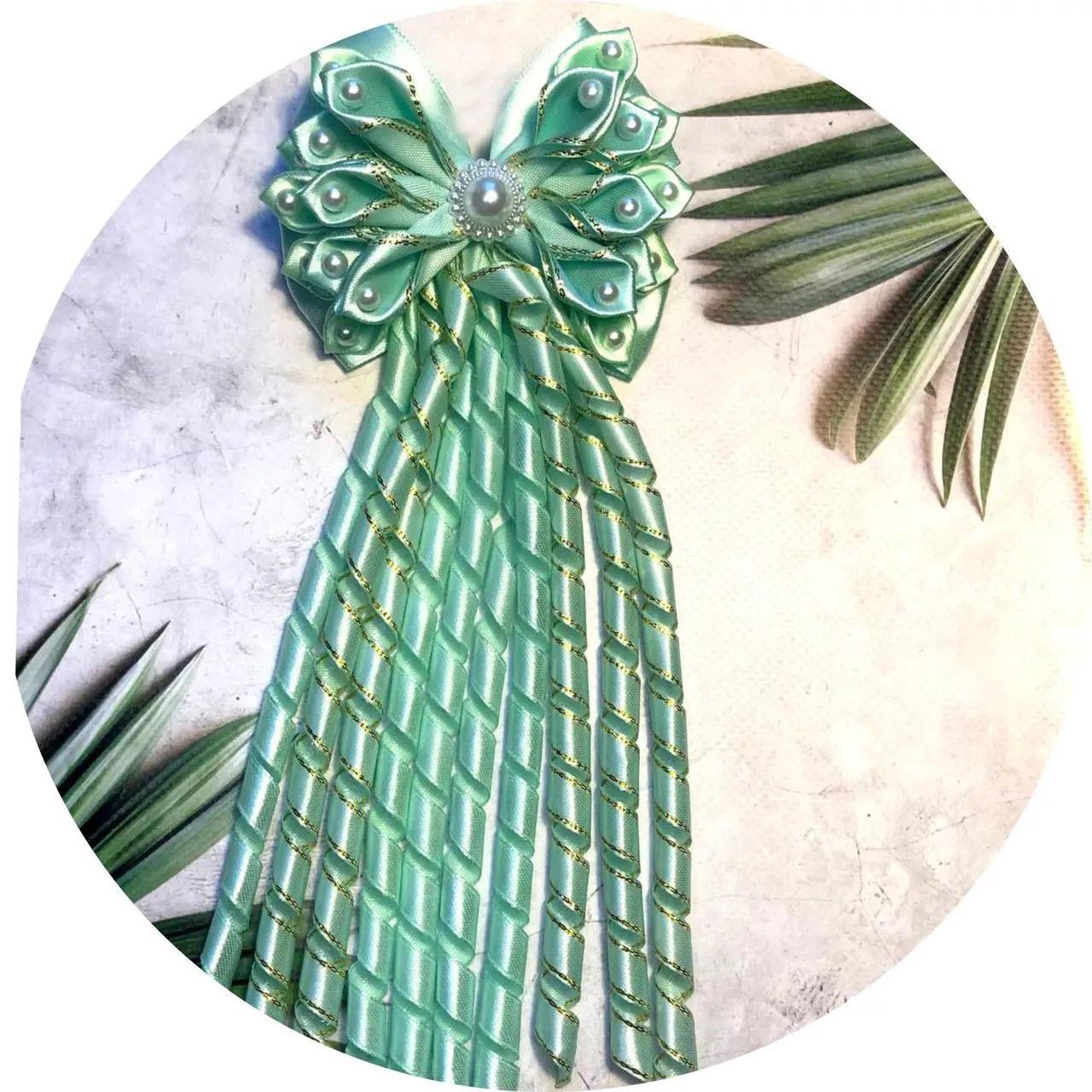 Бантик детский на заколке Мятный (10045)