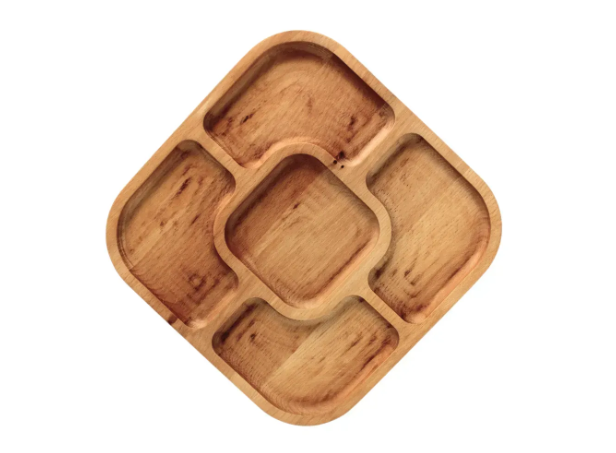 Менажница деревянная QUADRO 25 см 5 секций