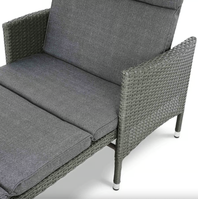 Шезлонг садовый Di Volio Breso из ротанга Серый (4508) - фото 9 Шезлонг садовый Di Volio Breso из ротанга Серый (4508) - фото 9