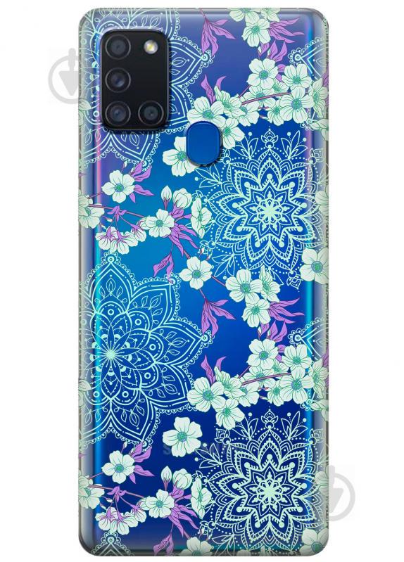 Силиконовый чехол iSwag для Samsung Galaxy A21s Цветочная мандала (KS2787)