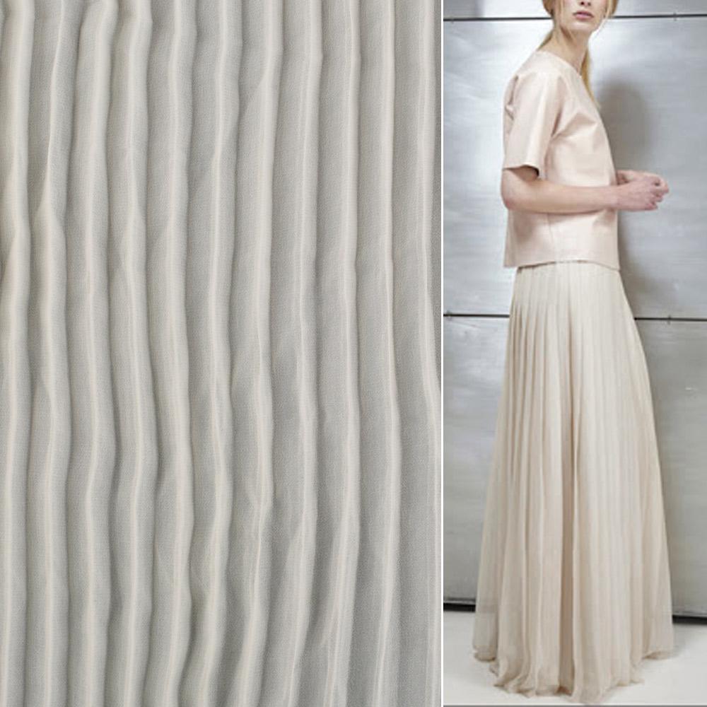 Ткань креп гофре в натянутом виде ширина 140 см Бежевый (11416.012) - фото 2 Ткань креп гофре в натянутом виде ширина 140 см Бежевый (11416.012) - фото 2