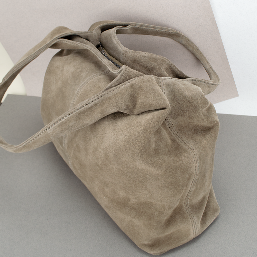 Сумка-шопер жіноча замшева Virginia Conti 03790 Темний Тауп (2385183885) - фото 3 Сумка-шопер жіноча замшева Virginia Conti 03790 Темний Тауп (2385183885) - фото 3